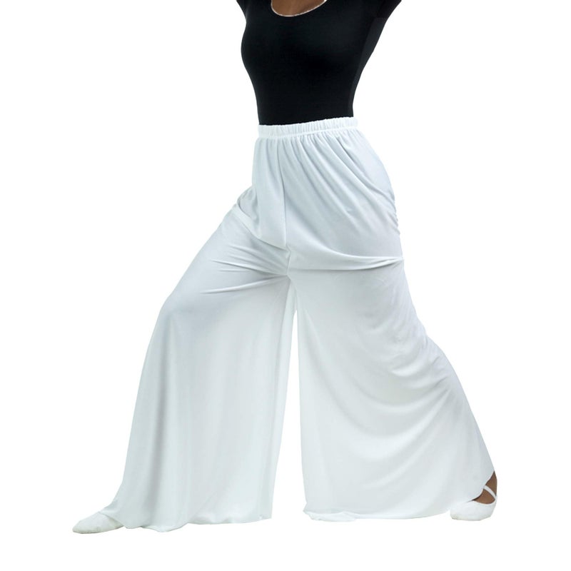 Danzcue Womens Celebration of Spirit Palazzo Pants, White, X-Large - Image 5